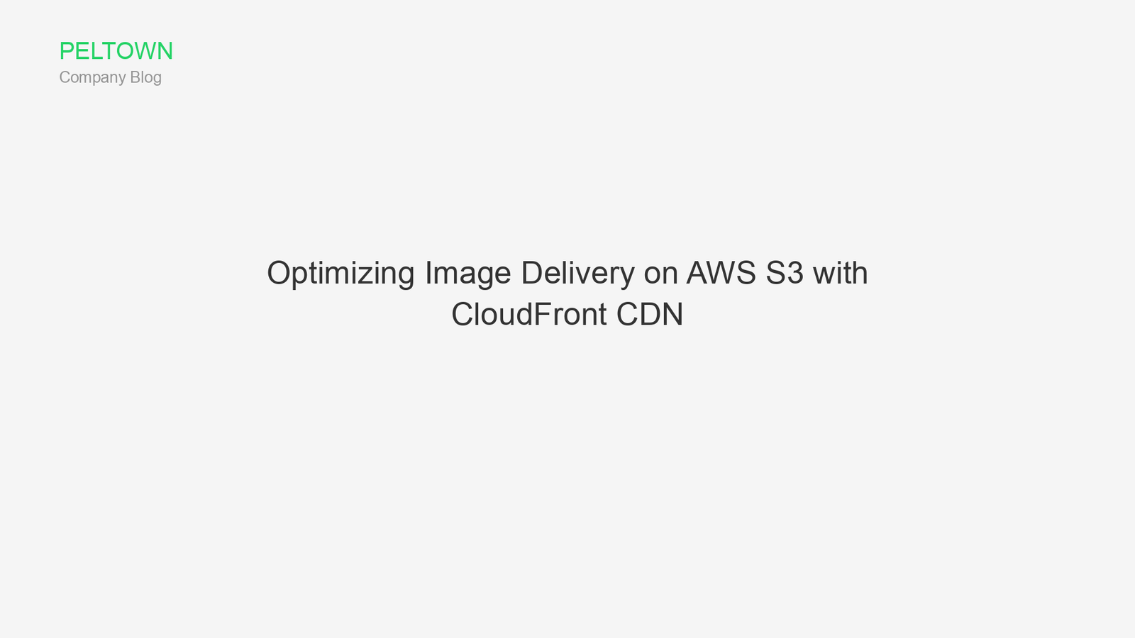 Optimizing Image Delivery on AWS S3 with CloudFront CDN