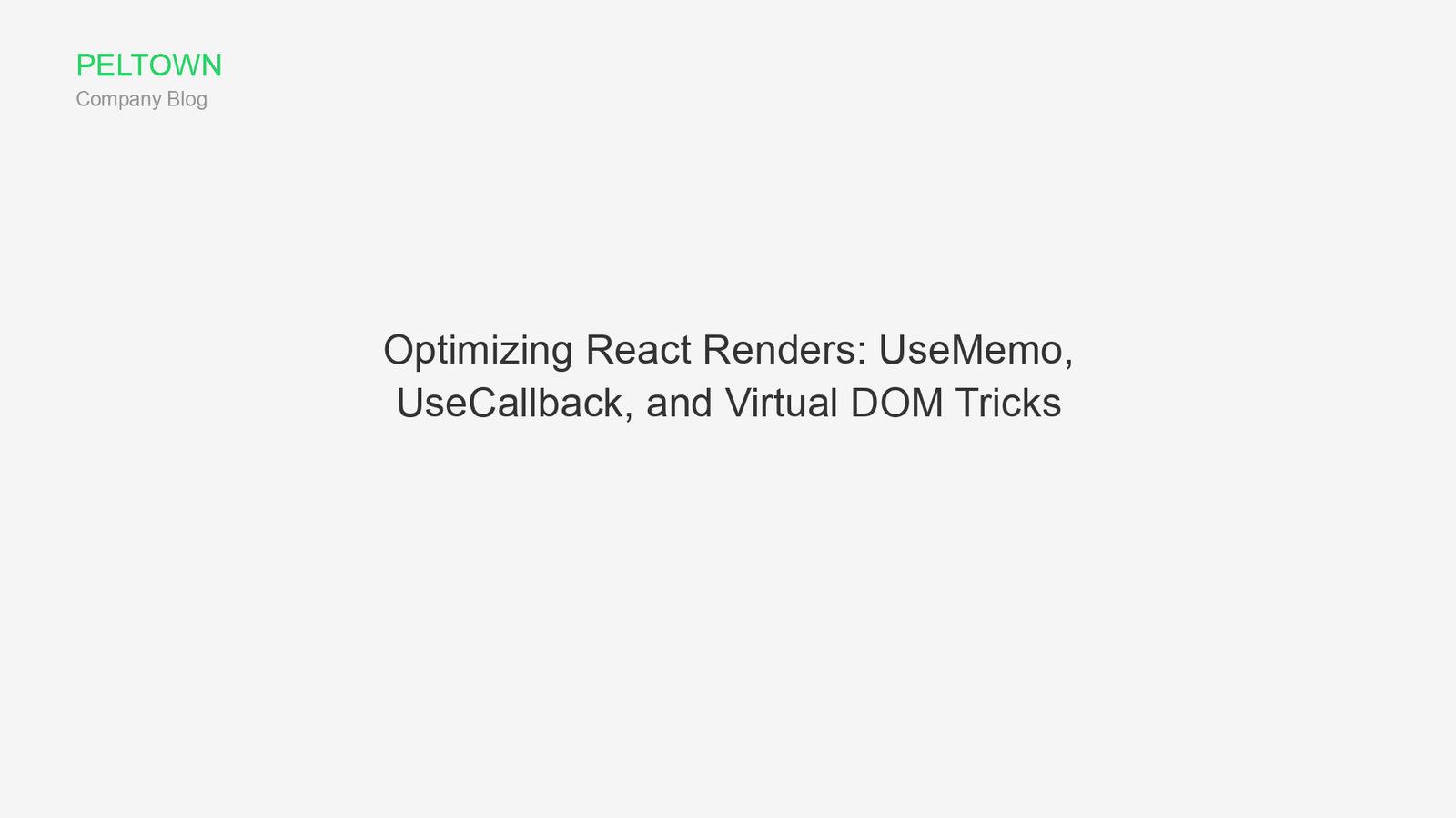 Optimizing React Renders: UseMemo, UseCallback, and Virtual DOM Tricks