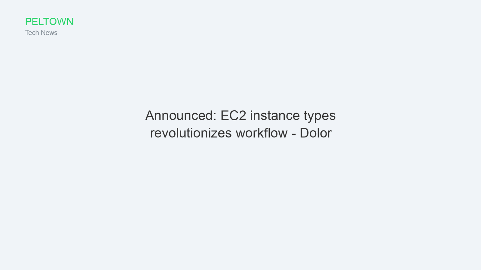 Announced: EC2 instance types revolutionizes workflow - Dolor