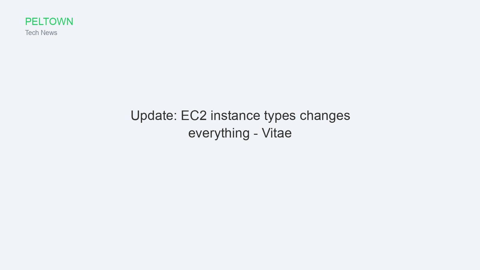 Update: EC2 instance types changes everything - Vitae